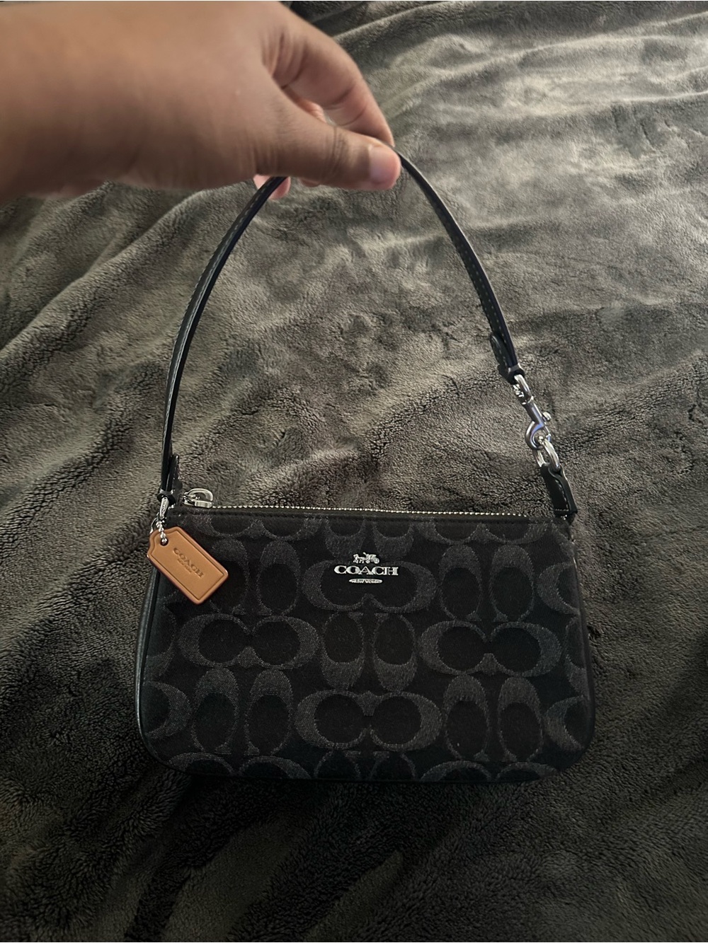 Coach Black denim nolita bag